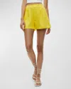 Alice And Olivia Conry Pleated Shorts In Happy Yellow