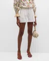 Alice And Olivia Conry Pleated Shorts In Off White