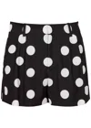Alice And Olivia Conry Polka-dot Printed Shorts In Black And White