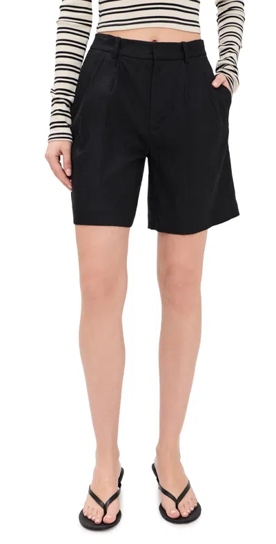 Alice And Olivia Conry Relaxed Long Pleated Bermuda Shorts Black