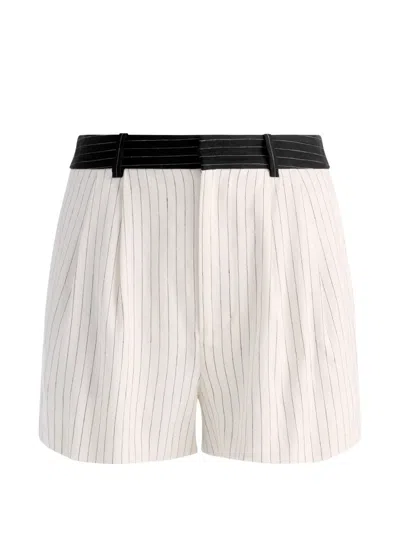 Alice And Olivia Conry Stripe-pattern Shorts In Neutral