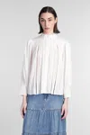 Alice And Olivia Cora Cotton Blouse In White