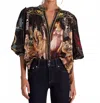 Alice And Olivia Cora Longsleeved Button-down Top In Black