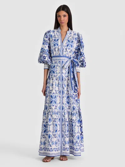 Alice And Olivia Cora Maxi Shirt Dress In Black