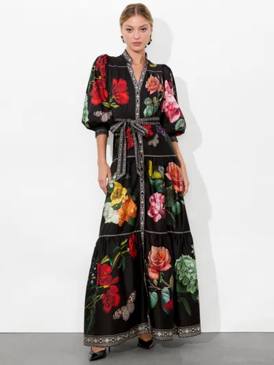 Alice And Olivia Cora Maxi Shirt Dress In In The Wind Floral