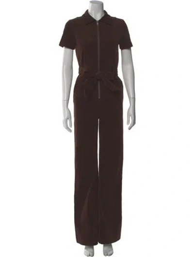 Pre-owned Alice And Olivia Corduroy Jumpsuit In Brown
