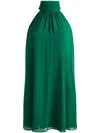 Alice And Olivia Corine Halter Tie Neck Trapeze Mini Dress In Green