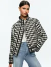 Alice And Olivia Corwin Boat Collar Jacket In Black/white