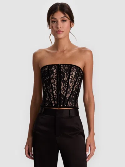 Alice And Olivia Cosette Lace Corset In Black
