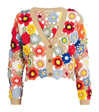 Alice And Olivia Cotton-blend Bradley Cardigan In Animal Print