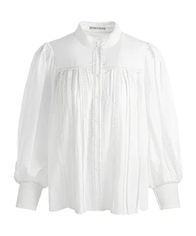 Alice And Olivia Cotton Blouse In White