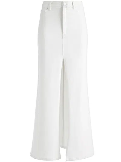 Alice And Olivia Cotton Long Skirt In White
