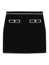 Alice And Olivia Kipp Knit Wool-blend Mini Skirt In Black