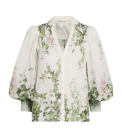 ALICE AND OLIVIA COTTON-SILK CHARIS BLOUSE
