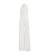 Alice And Olivia Colby Cowl Neck Open Back Jumpsuit In White