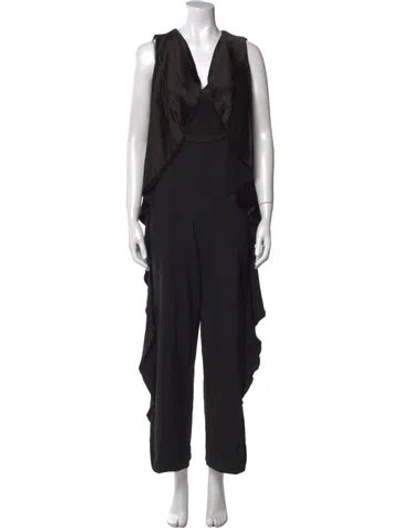 Pre-owned Alice And Olivia Cowl Neck Jumpsuit In Black