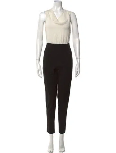 Pre-owned Alice And Olivia Cowl Neck Jumpsuit In Black