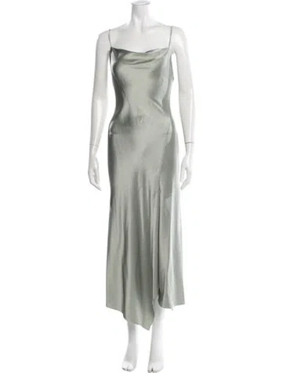 Pre-owned Alice And Olivia Cowl Neck Midi Length Dress In Green