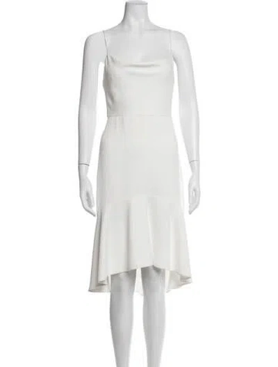 Pre-owned Alice And Olivia Cowl Neck Midi Length Dress In Neutrals