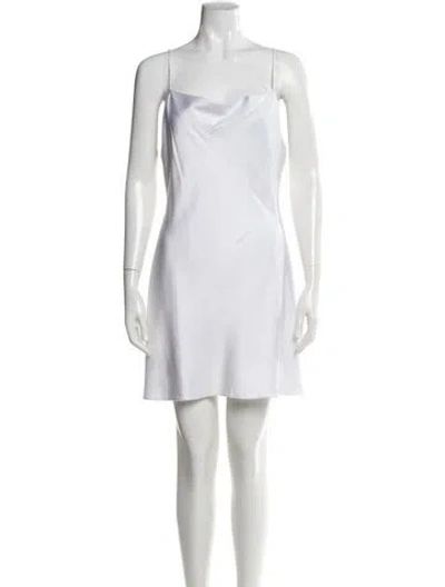 Pre-owned Alice And Olivia Cowl Neck Mini Dress In Neutral