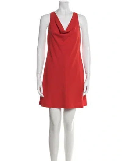 Pre-owned Alice And Olivia Cowl Neck Mini Dress In Red