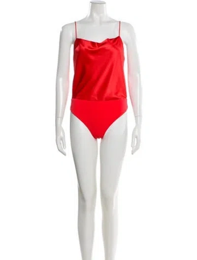 Pre-owned Alice And Olivia Cowl Neck Sleeveless Bodysuit In Pink