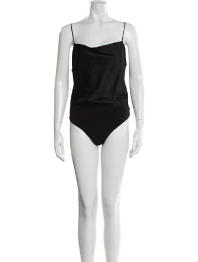 Pre-owned Alice And Olivia Cowl Neck Sleeveless Bodysuit W/ Tags In Black