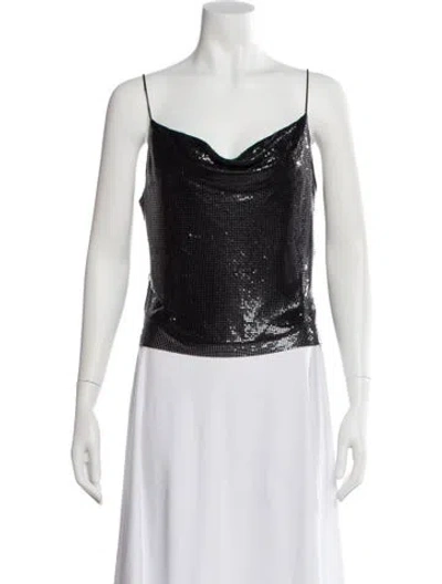 Pre-owned Alice And Olivia Cowl Neck Sleeveless Top In Black