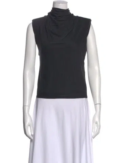 Pre-owned Alice And Olivia Cowl Neck Sleeveless Top In Gray