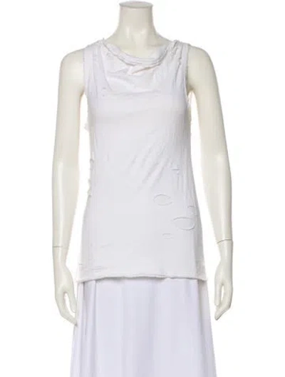 Pre-owned Alice And Olivia Cowl Neck Sleeveless Top In White