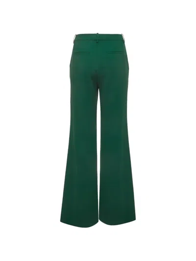Pre-owned Alice + Olivia Crepe-texture Trousers In Green