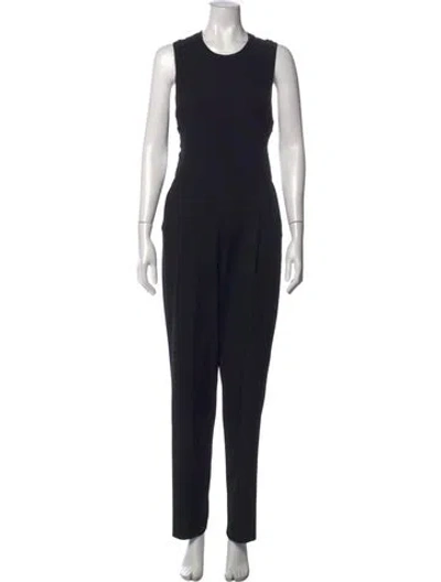 Pre-owned Alice And Olivia Crew Neck Jumpsuit In Black
