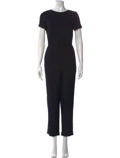 Pre-owned Alice And Olivia Crew Neck Jumpsuit In Black