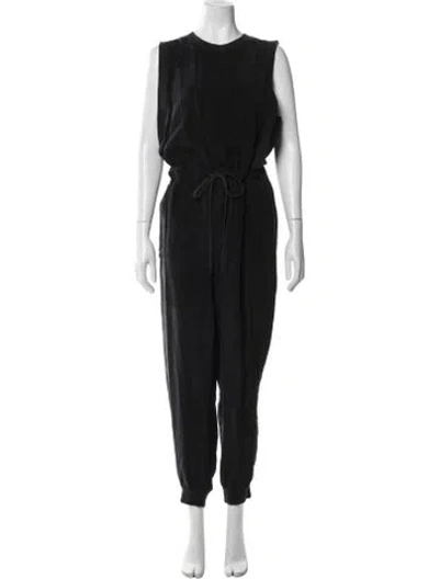 Pre-owned Alice And Olivia Crew Neck Jumpsuit In Blue