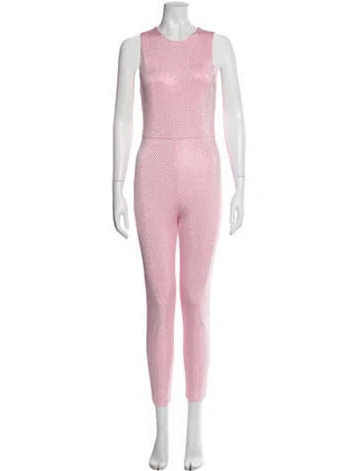 Pre-owned Alice And Olivia Crew Neck Jumpsuit In Pink