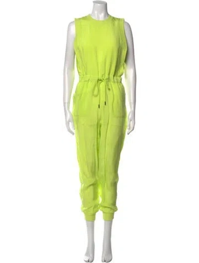 Pre-owned Alice And Olivia Crew Neck Jumpsuit In Yellow