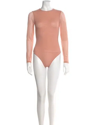 Pre-owned Alice And Olivia Crew Neck Long Sleeve Bodysuit W/ Tags In Pink
