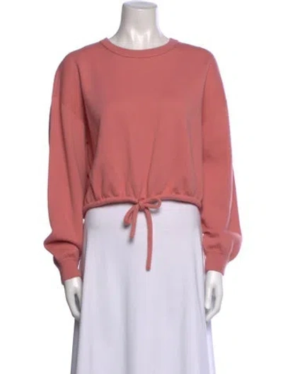 Pre-owned Alice And Olivia Crew Neck Long Sleeve Crop Top In Pink
