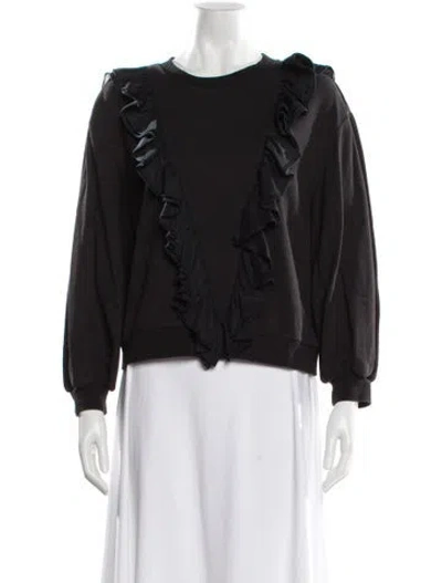 Pre-owned Alice And Olivia Crew Neck Long Sleeve Sweatshirt In Black