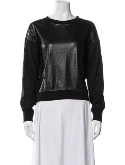 Pre-owned Alice And Olivia Crew Neck Long Sleeve Sweatshirt In Black