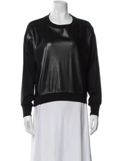 Pre-owned Alice And Olivia Crew Neck Long Sleeve Sweatshirt In Black