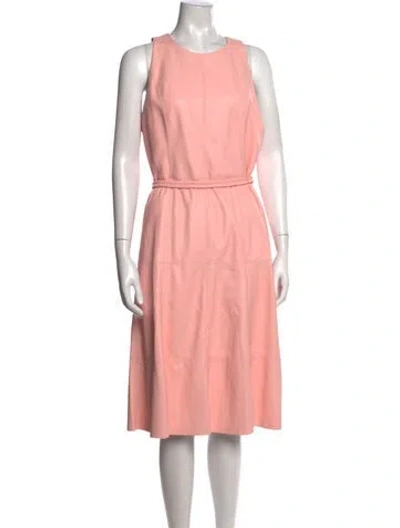 Pre-owned Alice And Olivia Crew Neck Midi Length Dress In Pink