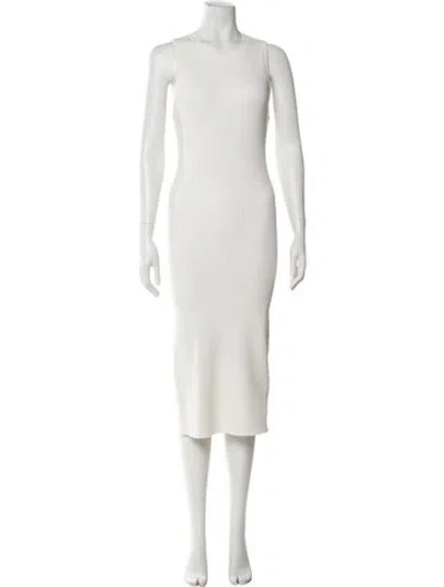 Pre-owned Alice And Olivia Crew Neck Midi Length Dress W/ Tags In Neutral