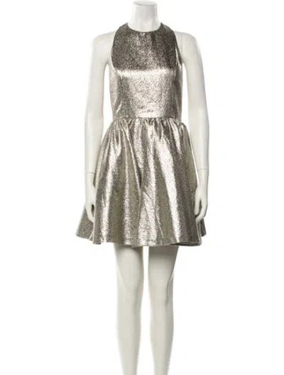 Pre-owned Alice And Olivia Crew Neck Mini Dress