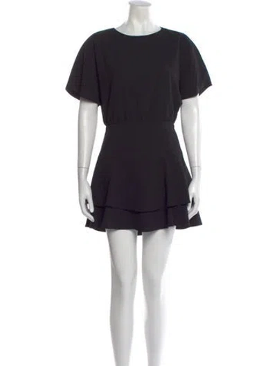Pre-owned Alice And Olivia Crew Neck Mini Dress In Black