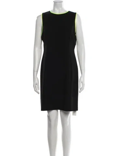 Pre-owned Alice And Olivia Crew Neck Mini Dress In Black