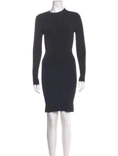 Pre-owned Alice And Olivia Crew Neck Mini Dress In Gray