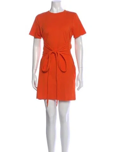 Pre-owned Alice And Olivia Crew Neck Mini Dress In Orange