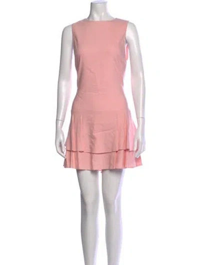 Pre-owned Alice And Olivia Crew Neck Mini Dress In Pink