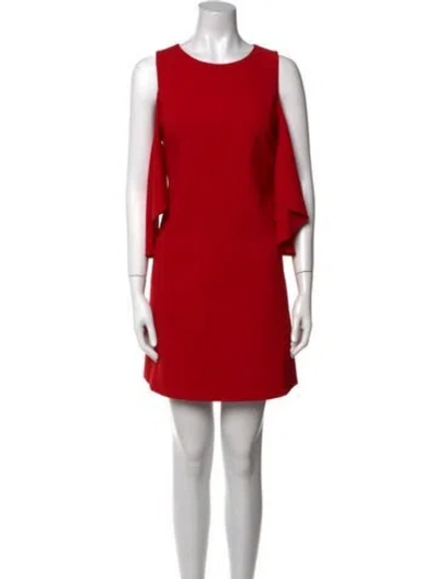 Pre-owned Alice And Olivia Crew Neck Mini Dress In Red